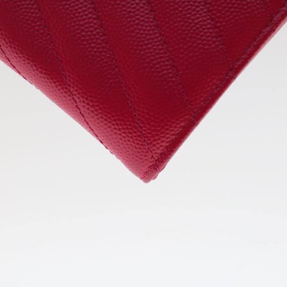 SAINT LAURENT V Stitch Wallet Leather Pink CFP372264 Auth am4748 - Picture 16 of 16